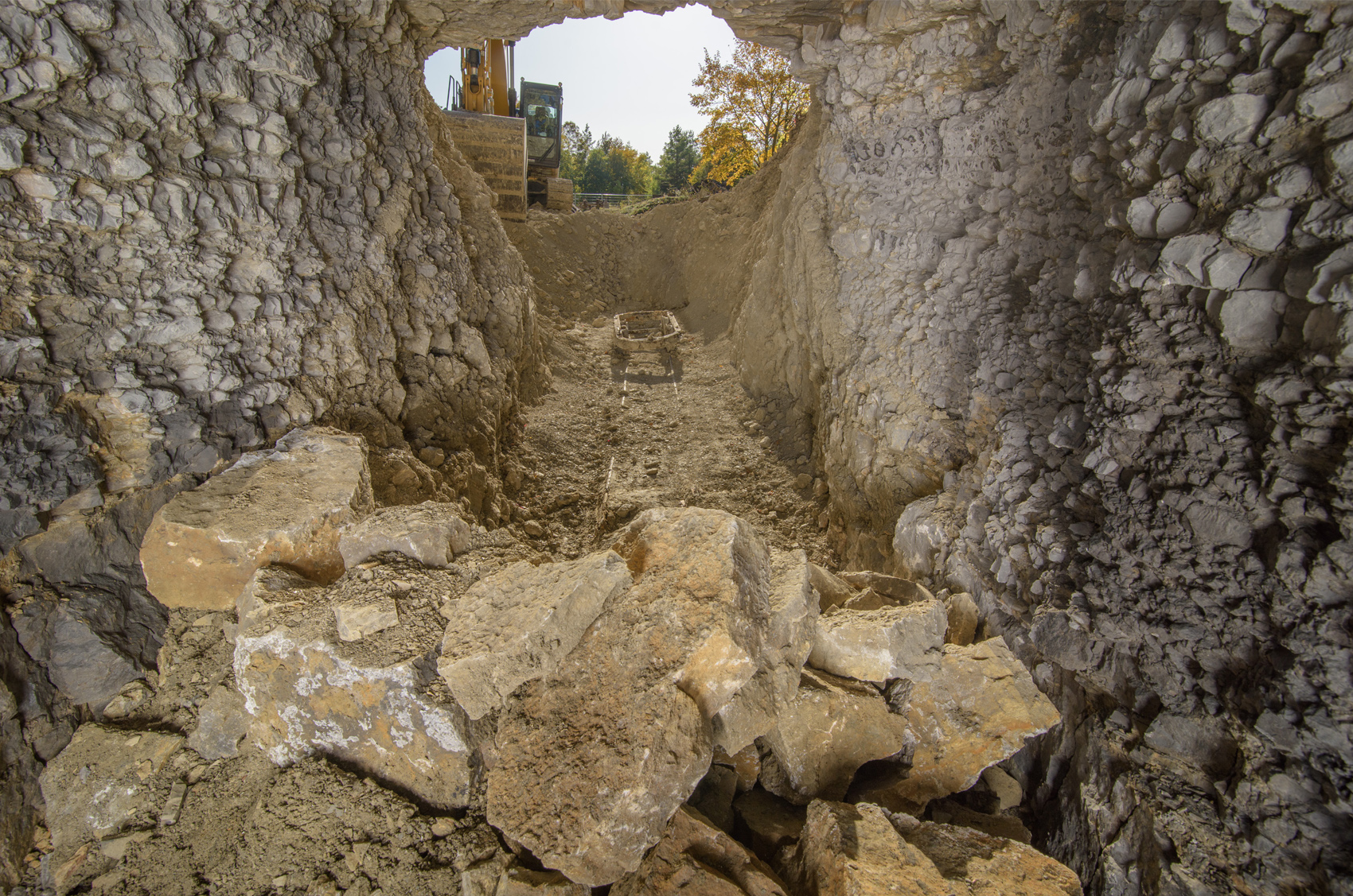 3D-Digitalisierung nach Grabungen nach verschollenen Stollen im Steinbruch des Konzentrationslagers Buchenwald im Oktober 2019. © digitus.art / Candy Welz